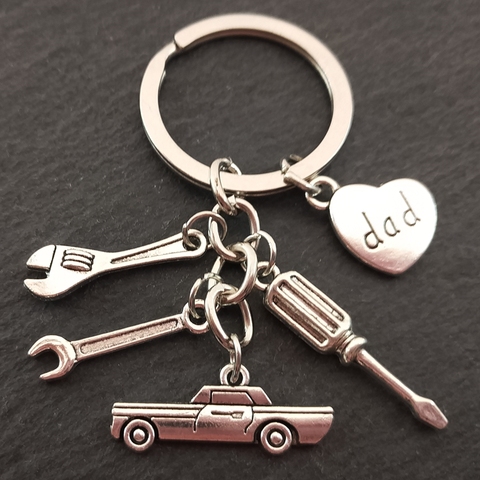 Dad Keychain Mechanic's Keychain Father's Day Gifts Car Lover Gift Tools Gift Dad Gift Father Keychain Hand Stampe Souvenir ► Photo 1/4