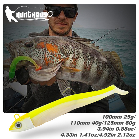 Hunthouse Black Minnow Predator Fishing Soft Lures Lead Jigs Head Baits 25g 40g 60g 80g 120g Winter Fishing Muskies Zand Bait ► Photo 1/6