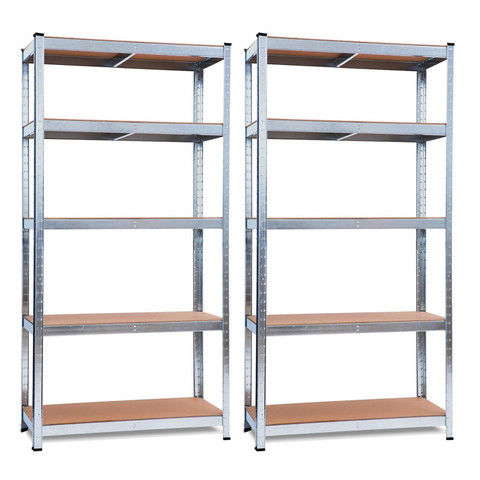 Pack 2 Shelving Galvanized with 5 Adjustable Shelves 180x90x40cm 875Kg GH91 ► Photo 1/6