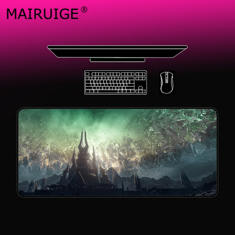 Fantasy Landscape Castle Rubber Mouse Pad Computer Game Tablet Mousepad with Edge Locking  Desk Mat 300X800X2mm\400X900X2mm ► Photo 1/6