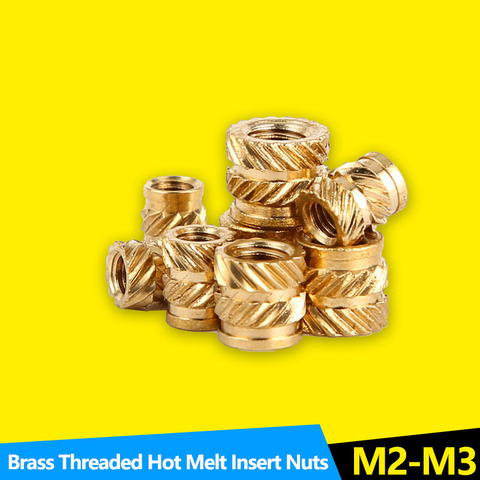 Heat Set Insert Nuts Embed Parts Female Thread Brass Knurled Inserts Nut Pressed Fit into Holes for 3D Printing M2 M2.5M3 100Pcs ► Photo 1/6