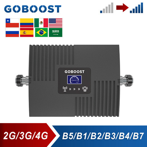 GOBOOST Cellular Amplifier CDMA 2G 3G 850 2100 4G LTE AWS 1700 DCS 1800 PCS 1900 2600 Mhz Signal Booster Mobile Phone Repeater ► Photo 1/6