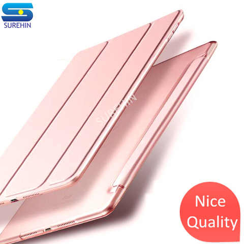 SUREHIN Nice quality smart leather case for apple iPad pro 12.9 cover case 2017 Year thin magnetic transparent hard back sleeve ► Photo 1/6