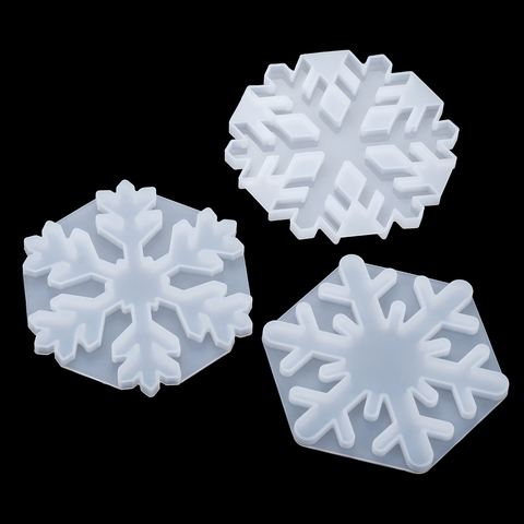 Fashion Christmas Snowflakes Coaster Silicone Mould DIY Crystal Pendant UV Epoxy Xmas Ornament Resin Mold Jewelry Making Tools ► Photo 1/6