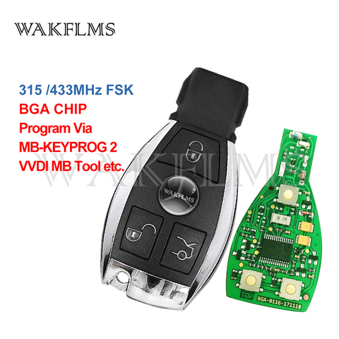 BGA&NEC For Mercedes Benz A B C E S Class W203 W204 W205 W210 W211 W212 W221 W222 Smart Remote Key 315MHz 433.92MHz ► Photo 1/4