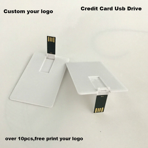 Customized LOGO Credit Card USB Flash Drive Pendrive 8GB 16GB 32GB 64GB Pen Drive Memory Stick LOGO Photo Printing Customized ► Photo 1/6