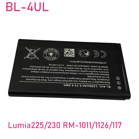 1200mAh BL 4UL BL-4UL Battery For Nokia Lumia 225 330 RM-1172 RM-1011 RM-1126 BATTERY BL4UL ► Photo 1/5