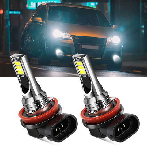 2x H8 H11 LED Bulbs Car Fog lamp Daytime Running Light for JEEP Grand Cherokee Commander Renegade Wrangler Compass Patriot FIAT ► Photo 1/6