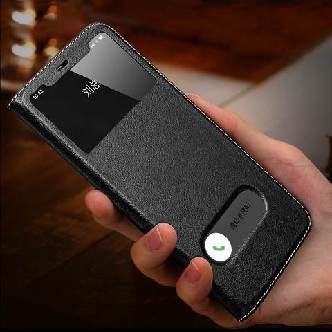Genuine Leather Phone Case Smart View Window Cover Magnetic Flip Case iPhone XR XS X 11 Pro MAX 7 8 Plus 5 6s iPhone X MAX - Price &