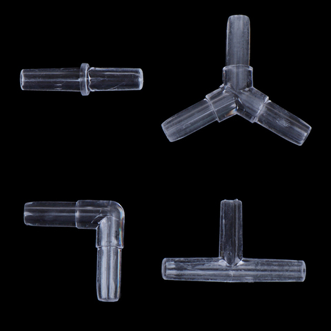 10Pcs/Lot Aquarium Airline Tubing Connectors Fish Tank Transparent Air Tube Adapters for 4CM Inner Diameter Air Line Hose ► Photo 1/6