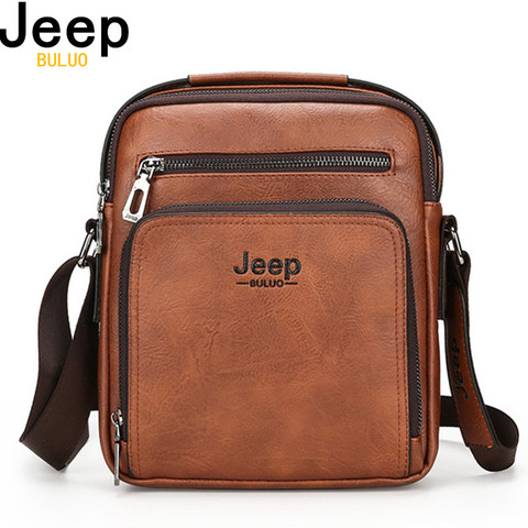 JEEP BULUO Men Bags Casual Handbag For IPAD Man Leather Messenger Shoulder Bag Crossbody Brown Business Male Tote Drop Shipping ► Photo 1/6