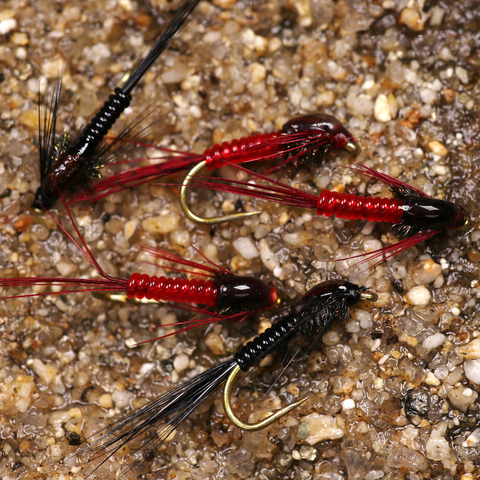 Wifreo 8PCS #12 Flash Back Living Prince Nymph Fly Trout Perch Fishing Insect Lure Bait Hook Fishing Tackle ► Photo 1/6