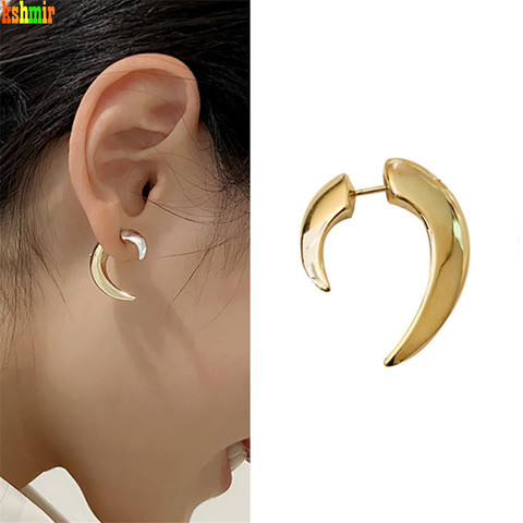 Kshmir 2.3cmthe New Earrings Dashing Style Earrings Female Gold Pointy Earrings Design The Pearl Women Geometric Metal Hyperbole ► Photo 1/6