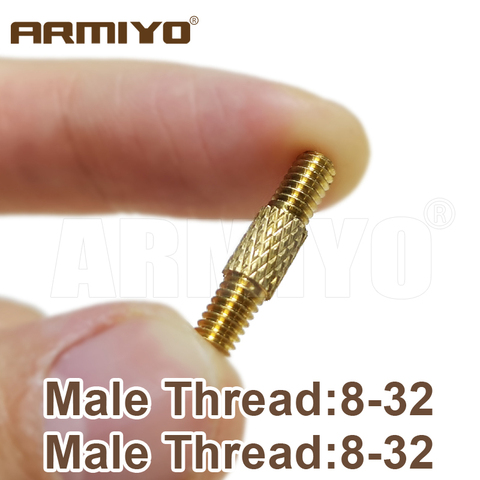 Armiyo 2pcs/lot Solid Brass Male Thread 8-32 / M3 Conversion Adapter Gun Cleaning Rod Adapter Hunting Accessories ► Photo 1/4