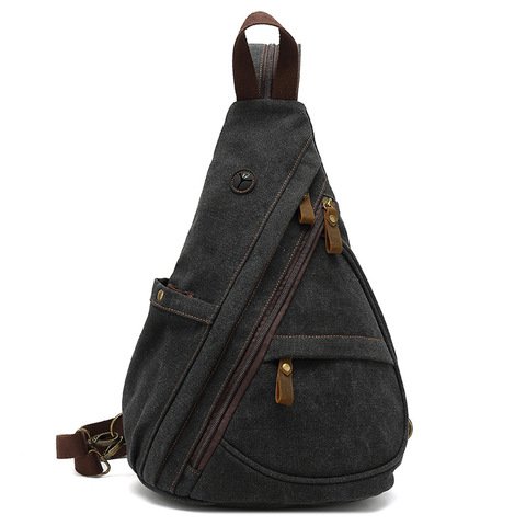 2022 new men's canvas chest bag large capacity leisure men's bag Single Shoulder Messenger Bag multi functional back backpack ► Photo 1/6