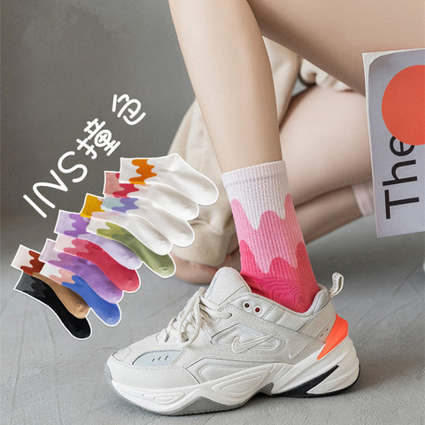 Ins Fashion Pinkycolor Women Socks Girls New Street Sports Warmer Thicken Winter Solid Colorful Middle Tube Stockings Long Soft ► Photo 1/6