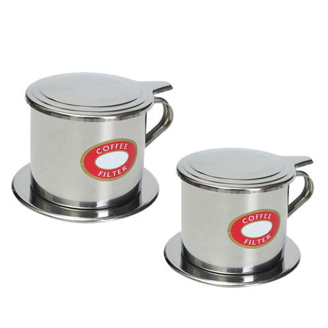 2Pcs Vietnamese Coffee Filter Set French Coffee Slow-Drip Espresso Single Serving Stainless Steel Coffee Maker Pot ► Photo 1/5