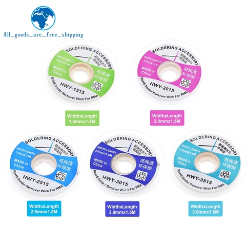 Desoldering Braid Solder Remover Wick Wire 1.5mm 2mm 2.5mm 3mm 3.5mm 1.5m Welding Tin Sucker Cable Lead Cord Flux Repair Tool An ► Photo 1/6