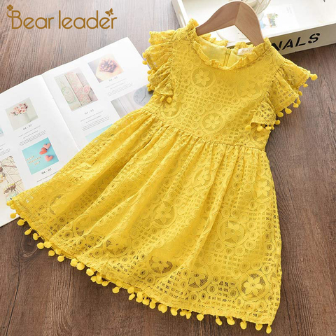 Bear Leader Girls Dress 2022 New Summer Brand Girls Clothes Lace And Ball Design Kids Princess Dress Party Dress For 3-7 Years ► Photo 1/6