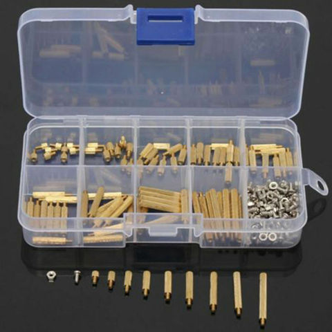 270Pcs M2 3-25mm Male to Female Brass PCB Standoff Screw Nut Assortment Kit Set ► Photo 1/6