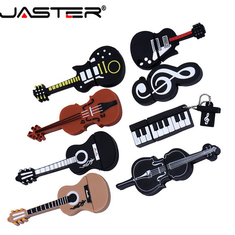 JASTER USB 2.0 8 styles of musical instruments guitar bass piano violin keyboard pen drive 4GB 16GB 32GB 64GB USB flash drive ► Photo 1/6