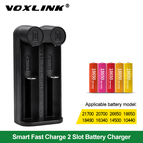 VOXLINK 18650 battery charger Smart charging 2 slot 3.7V 26650 18350 32650 21700 26500 Ni-MH/Ni-Cd Rechargeable Battery charger ► Photo 1/6