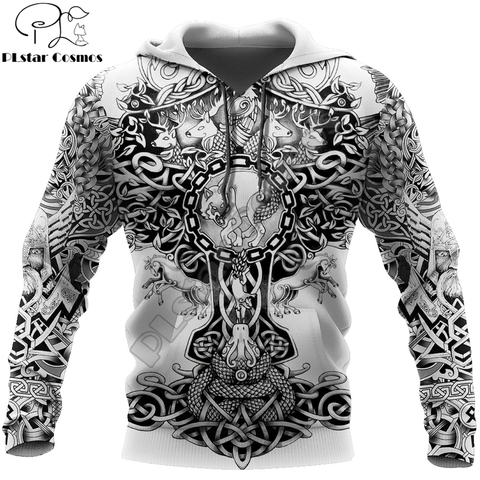 Fashion Tattoo Mens hoodies Sons Of Vikings 3D Printed Hoodie Harajuku Streetwear Pullover Unisex Casual Jacket Tracksuit DW0144 ► Photo 1/6