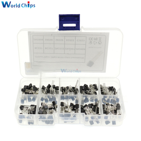 200PCS/set 10 Values TO-92 Transistor Assortment Kit BC337 BC327 2N2222 2N2907 2N3904 2N3906 S8050 S8550 A1015 C1815 PNP/NPN ► Photo 1/5