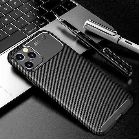 Carbon Fiber Case For iPhone 12 Pro Max Case Mini SE 2022 11 X XR XS 8 7 6 Cover Soft Phone Bumper For Apple iPhone 12 Pro Funda ► Photo 1/6