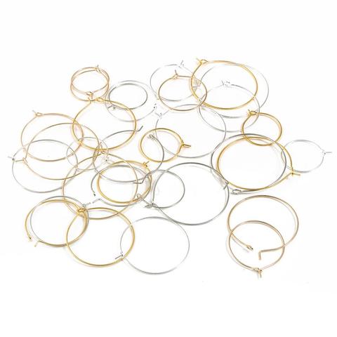 50pcs/lot 20 25 30 35 mm Big Round Hoop Circle Earrings Fashion Ladies Alloy Ear Wire Hooks Diy Earring Jewely Making Findings ► Photo 1/6