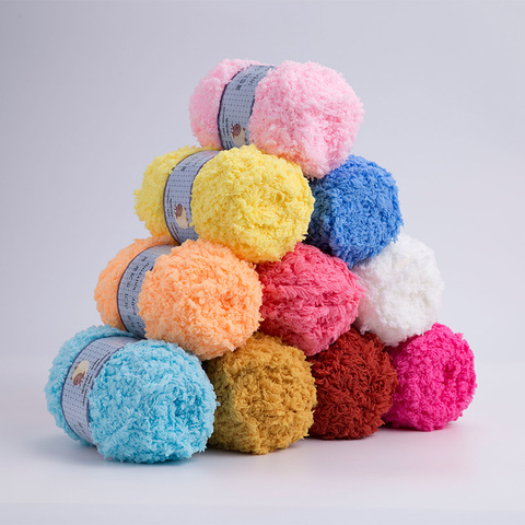 Soft Smooth Yarn Baby Knitting Wool Yarn Thick Yarn Fiber Velvet Yarn Hand Knitting Wool Crochet Yarn for DIY Sweater ► Photo 1/6