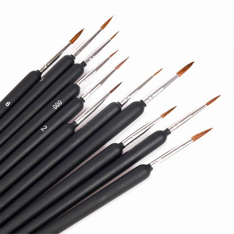10 PCS Miniature Paint Brushes Set Professional Nylon hook line pen Art Liner drawing for Acrylic Watercolor Painting ► Photo 1/6