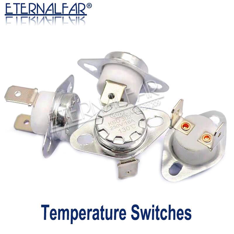 AC 250 V 10 A 200 C N/C Temperatur Control Switch KSD302