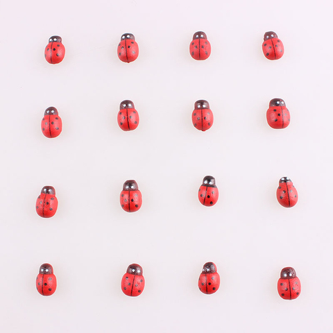 50PCS Ladybug Stickers Easter Scrapbooking Buttons Lovely Red Small Wood Buttons for Sewing Garment Supplies Accessory E ► Photo 1/4