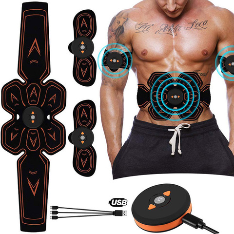 Muscle Stimulator Abdominal Musculaire Electrostimulation Electro Stimulateur ABS EMS Home Gym Belly Arm Leg Massage USB Charged ► Photo 1/6