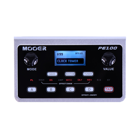 MOOER PE100 Multi-effects Processor Portable Guitar Effect Pedal 40 Drum Patterns 10 Metronomes Tap Tempo 39 Types of Effect ► Photo 1/5
