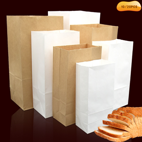 Fine kraft paper bag gift bag wedding candy recyclable takeaway bag baking bag environmentally friendly dry packaging paper bag ► Photo 1/6
