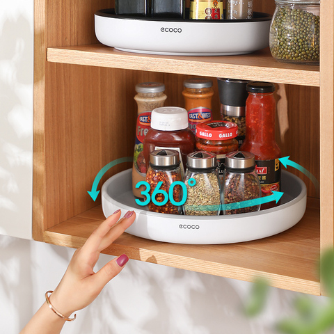 360° Rotating Storage Rack Multifunctional Seasoning Organizer Shelf Oilproof Non-slip Kitchen supplies Holder For Home ► Photo 1/6