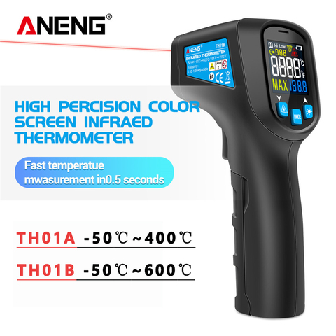 ANENG TH01B Temperature Tester Digital Infrared Thermometer IR Laser  Sensor Gun No Contact Thermometre -50~600C Meter Pyrometer ► Photo 1/6