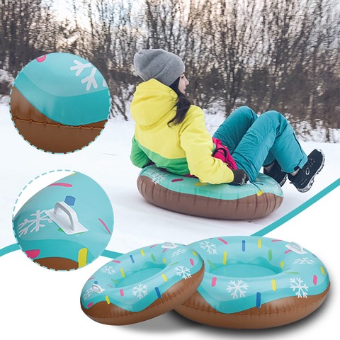 1pc Snow Toy Winter Inflatable Ski Circle With Handle Durable Children Adult Snow Tube Skiing Thickened Floated Sled #T3G ► Photo 1/1