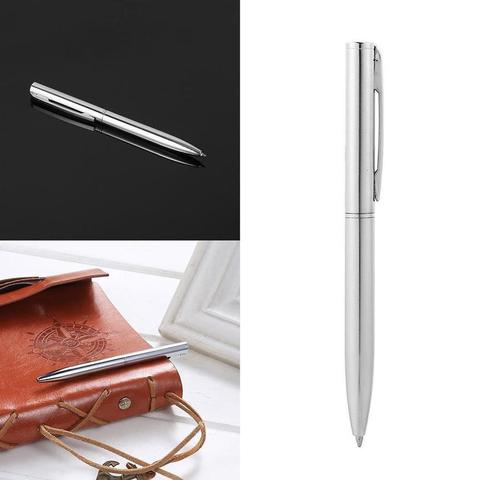 Mini Durable Ballpoint Pen Rotating Pocket-size Pen Portable Oil Pen Exquisite Writing Tool Roller Ball Pen Light Silver ► Photo 1/6