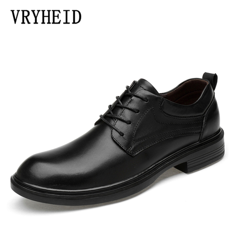 VRYHEID Plus Size 36~49 Genuine Leather Men Oxford Shoes Dress Shoe Male Wedding Shoe Social Chaussure Homme Office Formal Shoes ► Photo 1/6