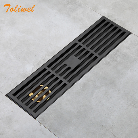 Bathroom Grille Shower Drain Floor Drain Trap Waste Grate Grid Strainer Black ► Photo 1/6