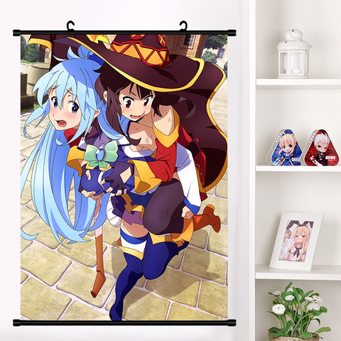 Anime KonoSuba God's Blessing on This Wonderful World! Megumin Aqua Cosplay Wall Scroll Mural Poster Home Decor Dropshipping ► Photo 1/6