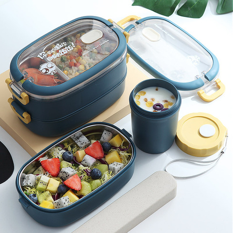 Stainless Steel Insulated Lunch Box - student School Compartment Lunch