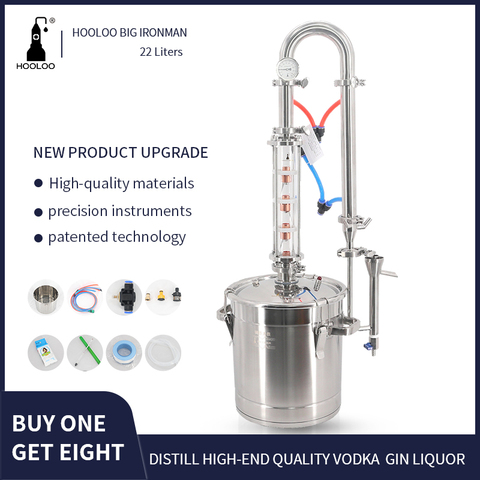 HOOLOO 22L Small Home Brewing Distiller 4-layer Distillation Tower With Parrot Beak Moonshine Still Vodka Brewer Machine ► Photo 1/6