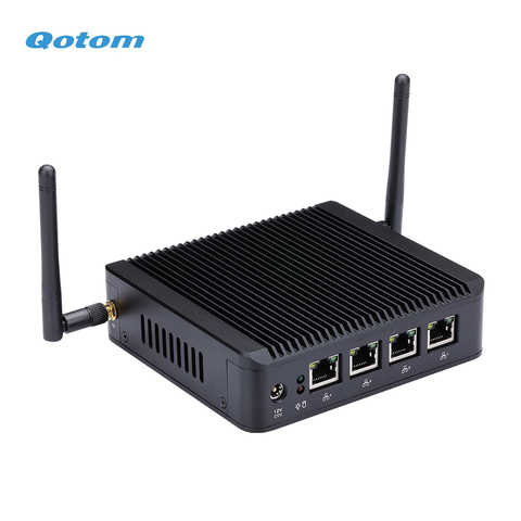 QOTOM Mini PC Q190G4U with 4 Gigabit NIC to build a router/ firewall, Fanless PFSense appliance, J1900 Mini PC Quad core 2 GHz ► Photo 1/6