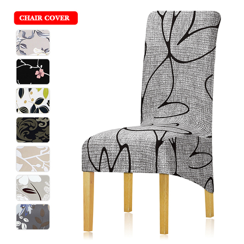 XL Size Chair Cover Big Elastic Long Back King Back Chair Covers Spandex Fabric Chair Covers Restaurant  Seat Slipcovers Home ► Photo 1/6