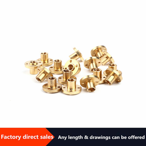 1pc T8 leadscrew nut Pitch 2mm Lead 2mm/4mm/8mm /12/14mm Brass T8x8mm Flange Lead Screw Nut for CNC Parts 3D Printer Accessories ► Photo 1/3