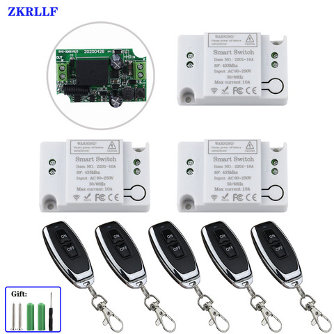 433Mhz Universal Wireless Remote Control Switch AC 220V 110V 120V